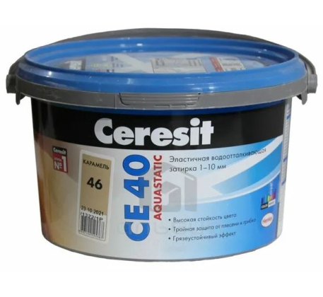 Затирка Ceresit СЕ А 40 2-10мм карамель (эластичная,водооттал.,противогриб.) фото 1